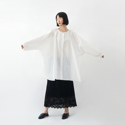 松弛氛围白色匹马棉oversize衬衫