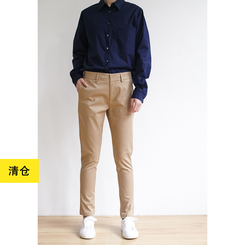 卡其色藏蓝纯棉百搭风休闲工装裤