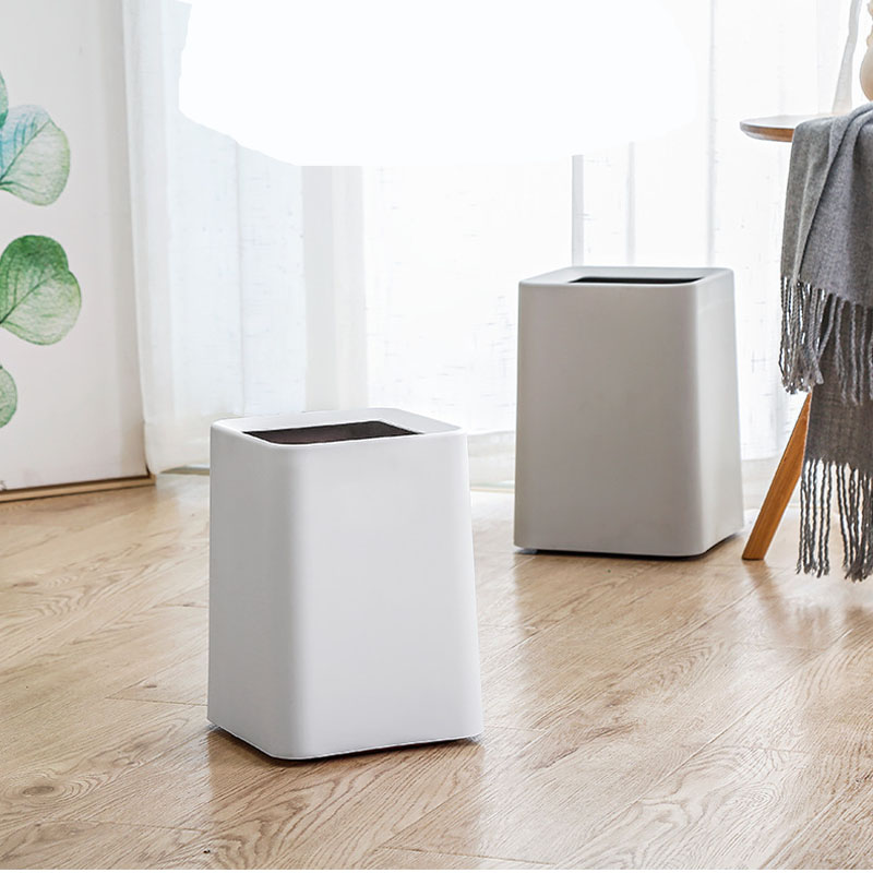 ins风方形日式双层少女心垃圾桶