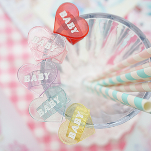 【三个包邮】原创设计 baby爱心lolita戒指塑料片桃心Y2K风可调节