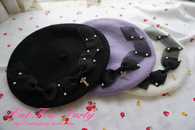 烧饼手作纱纱十字架可搭贝雷帽