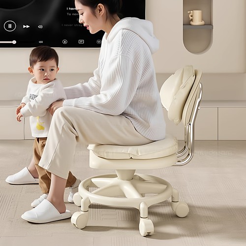 万向轮小凳子家用带滑轮矮凳可移动客厅儿童板凳换鞋凳靠背小椅子