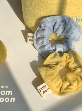 POMPONhome原创毛绒大肠发圈纯色橡皮筋发带可爱秋冬发绳头绳发饰