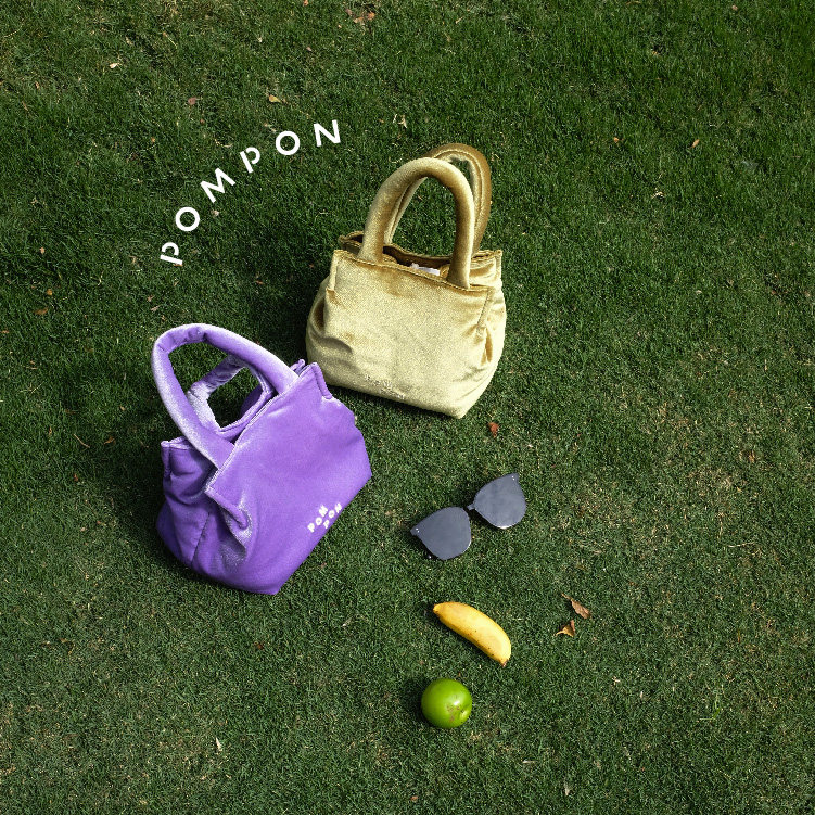 pompon胖胖包原创丝绒可爱野餐包