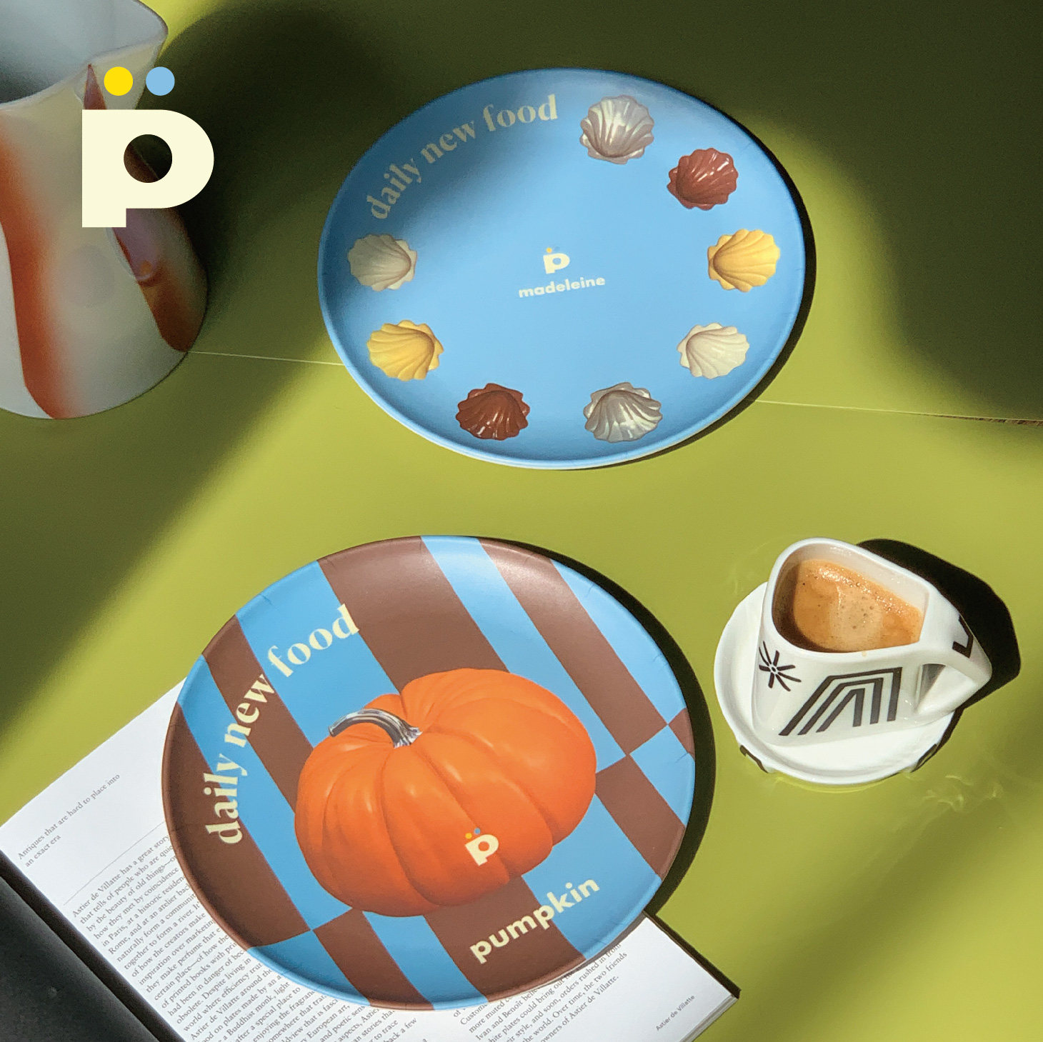 圆餐盘原创南瓜玛德琳贝壳点心盘