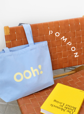POMPON‘有声音的帆布袋’原创彩色大容量托特实用环保帆布包