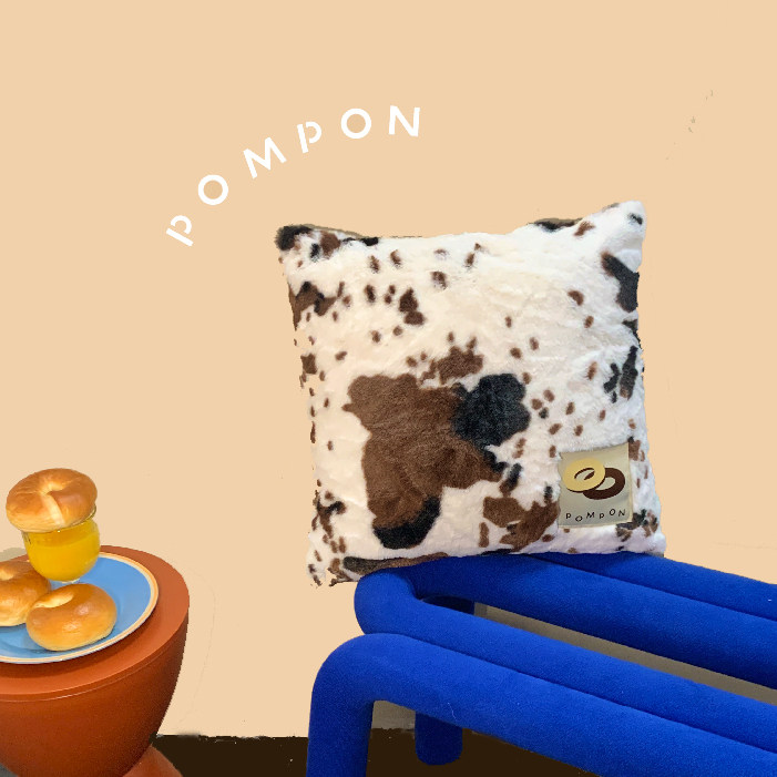 POMPONhome奶牛纹靠
