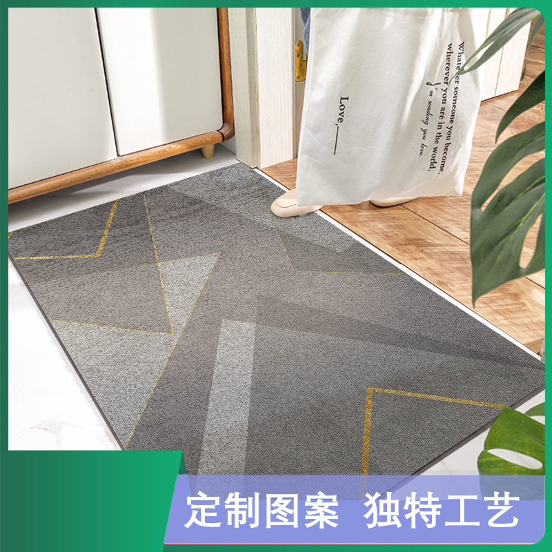 入户门地垫进门地毯门口门垫家用脚垫耐脏水晶绒客厅轻奢水晶绒