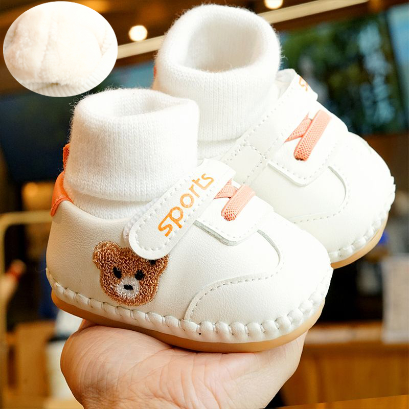 婴儿鞋子软底防滑冬季加绒加厚学步鞋初学者宝宝鞋子0-1岁袜子鞋