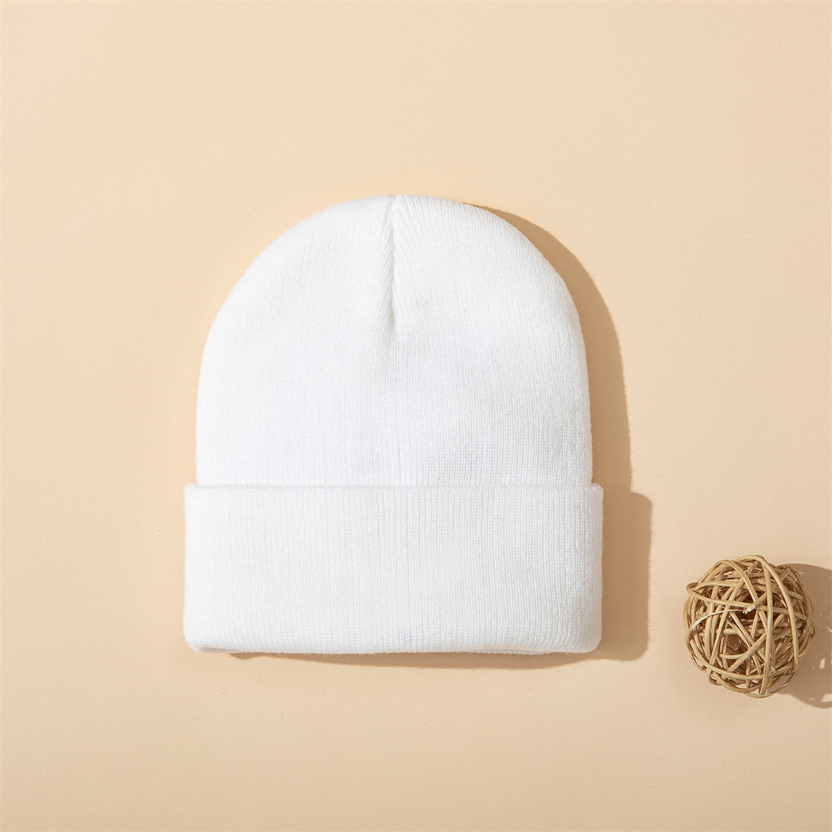 腈纶针织毛线帽无檐纯色