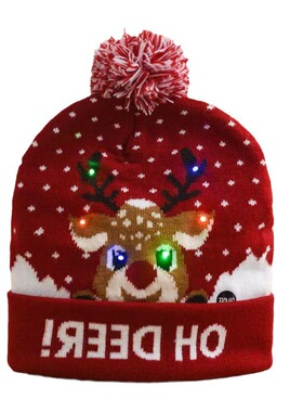 Hats autumn/winter Christmas LED lights Knitted hats Colorf