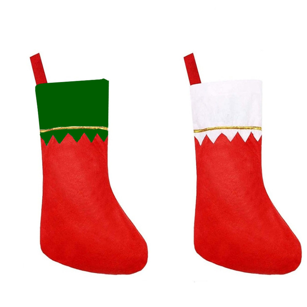 RW101A Christmas Socks Non woven White Gold Plated Light Pl