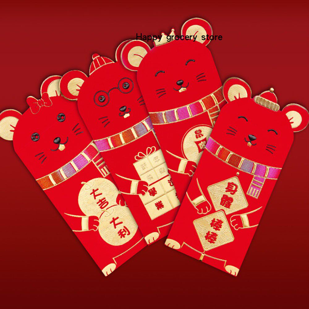 16pcs chinese new year red pocket envelopes year 2021 cartoo