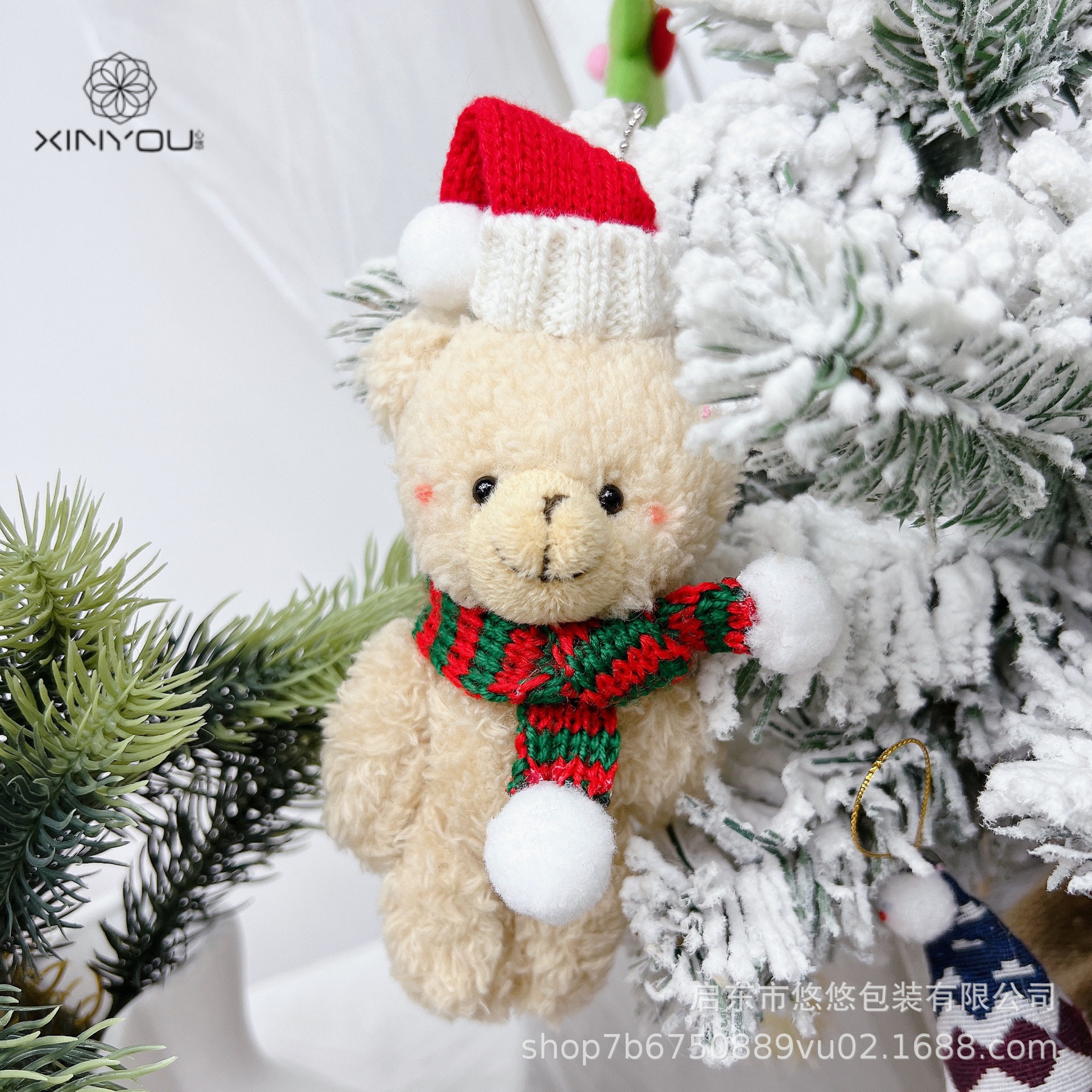 Cross border new Christmas bear cute powder blusher one-pie