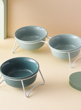 Cat Bowl Ceramic Dog Bowl Food Bowl Double Bowl Food Bowl P