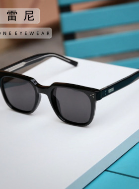 贝雷尼BRERONE黑色遮阳偏光墨镜方形框夏季防紫外线高级感太阳镜