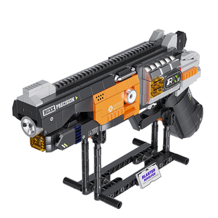 顽界限沃马六一礼物科幻双短管散弹枪潮玩积木玩具送男孩生日礼物