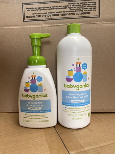 美国甘尼克宝贝babyganics奶瓶餐具清洗剂清洁补充装473ml 946ml