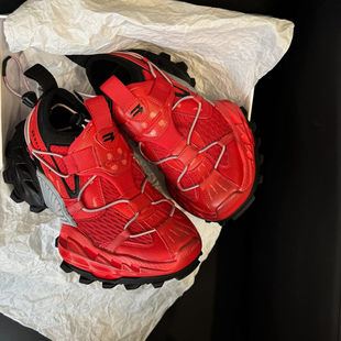 18XL炸街情侣运动休闲鞋 爆款 男 女2025新款 巴黎厚底增高红色老爹鞋