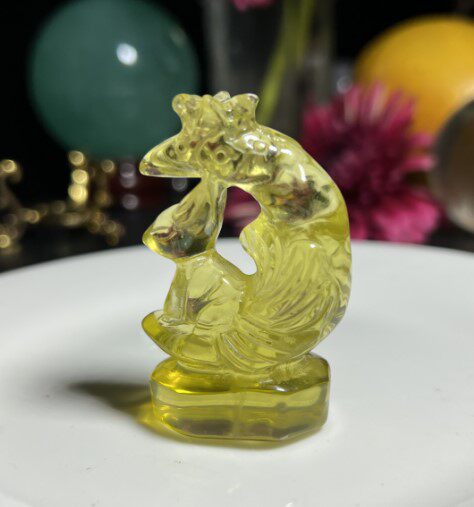 천연 시트린 구미호 장식 컬러 시트린 퓨어