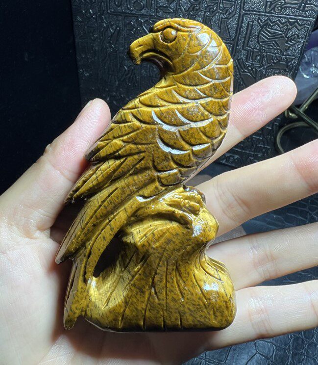 천연 노란색 호랑이 눈 돌 앵무새는 영웅적이고 특별합니다