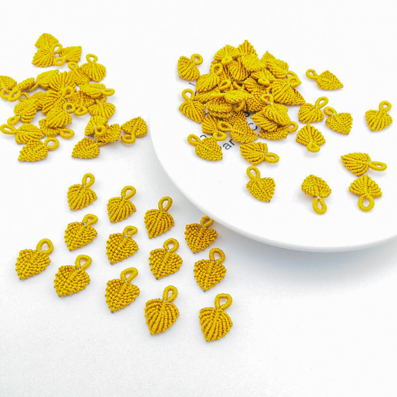 金叶子 手工编织金叶子树叶成品diy饰品配件金丝线手绳挂件装饰