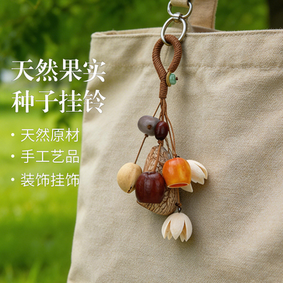 天然果壳种子挂铃果实原料包疗愈植物风铃背包挂件手工diy材料包