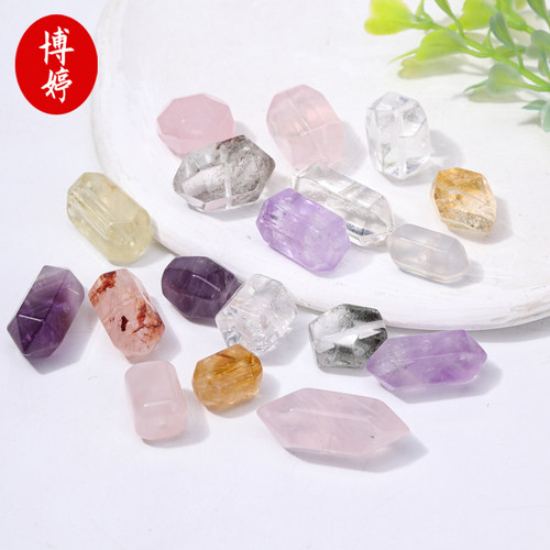 天然水晶随形串珠隔珠配件百搭饰品di手工材料水晶通透手链配件珠