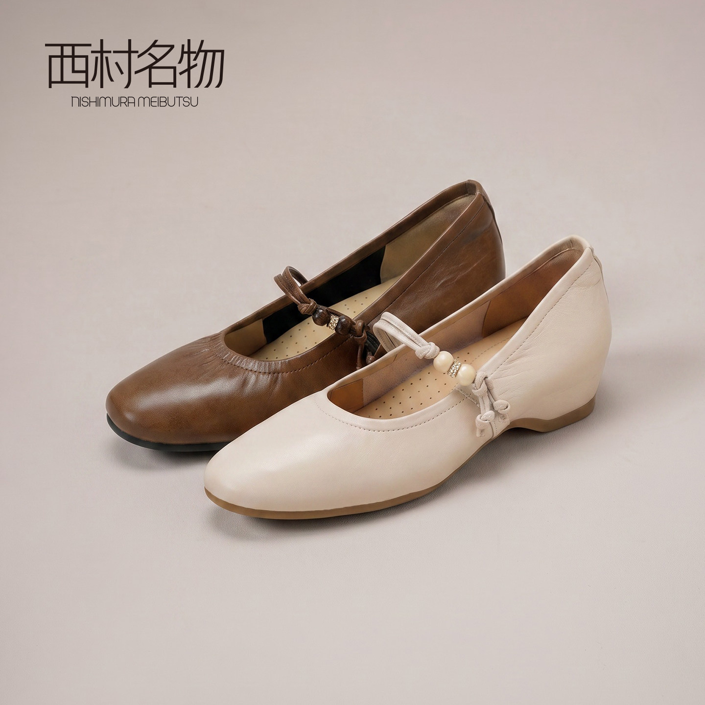西村名物西村名物法式复古风玛丽珍鞋女真皮平底气质小皮鞋16881