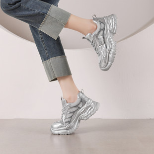 西村名物时尚百搭老爹鞋女2025秋季新款厚底增高女士休闲运动鞋