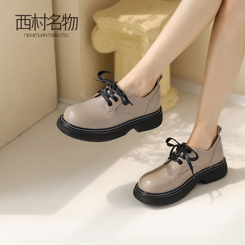 西村名物复古圆头JK乐福鞋