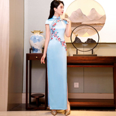 礼服复古舞蹈服绣花优雅连衣裙 年轻款 高端长款 走秀旗袍2025年新款