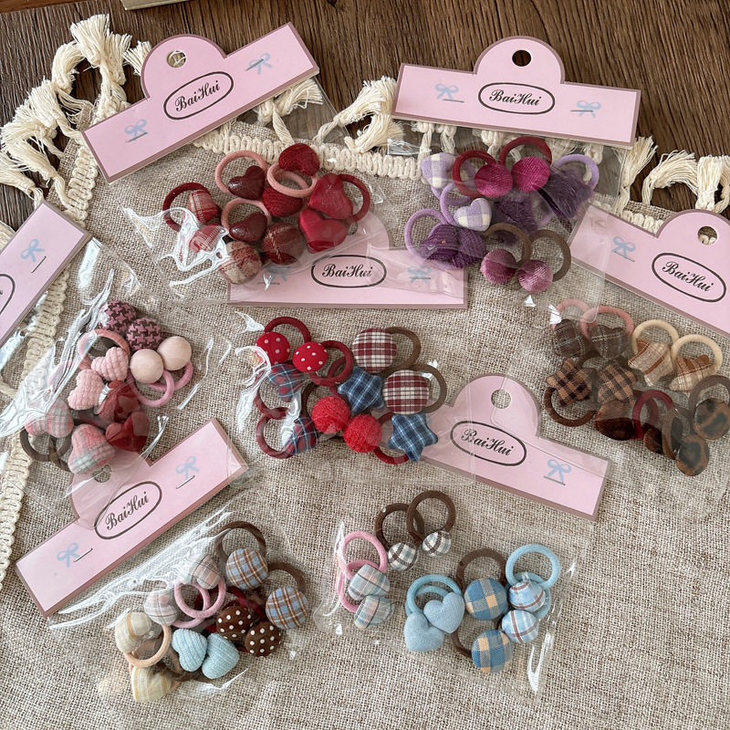 10根袋装秋冬百搭儿童布艺纽扣小号发绳发圈甜美格纹爱心皮筋发饰,饰品/流行首饰/时尚饰品新,发饰,淘宝优惠券,粉丝福利购,淘宝优惠卷