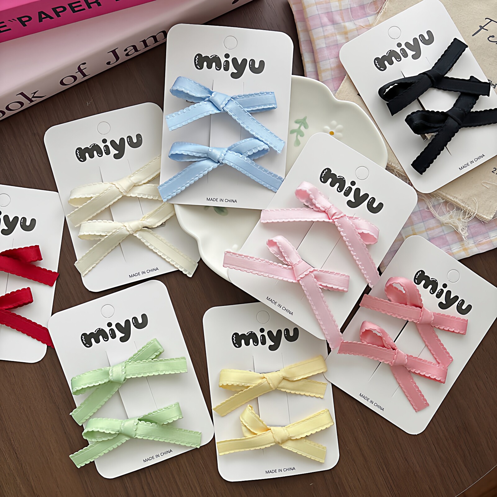 新款芭蕾风甜美蝴蝶结发夹小童百搭侧边刘海夹边夹小清新发饰