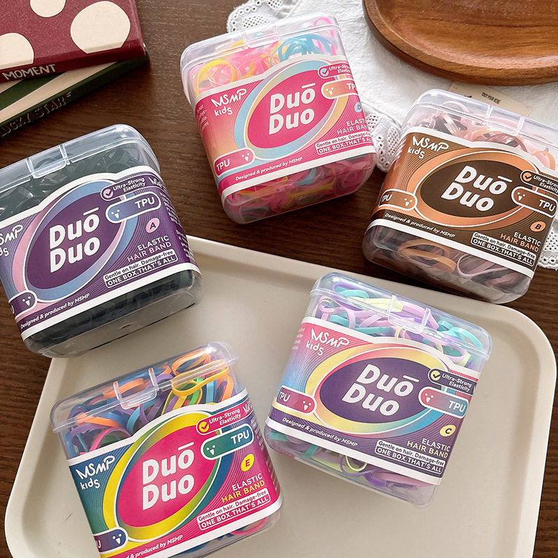 300根盒装彩色百搭儿童一次性皮筋tpu高弹力女童扎头发头绳发饰,童装/婴儿装/亲子装,发饰,淘宝优惠券,粉丝福利购,淘宝优惠卷