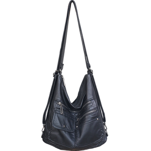 法式时尚女包托特包机车单肩双肩斜挎包一包三用休闲大容量多口袋