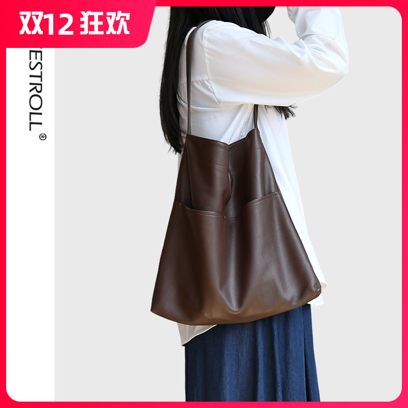 柔软 轻便  简约 百搭  软牛皮 大容量