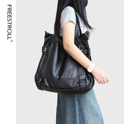 时尚休闲托特包大容量单肩斜挎包