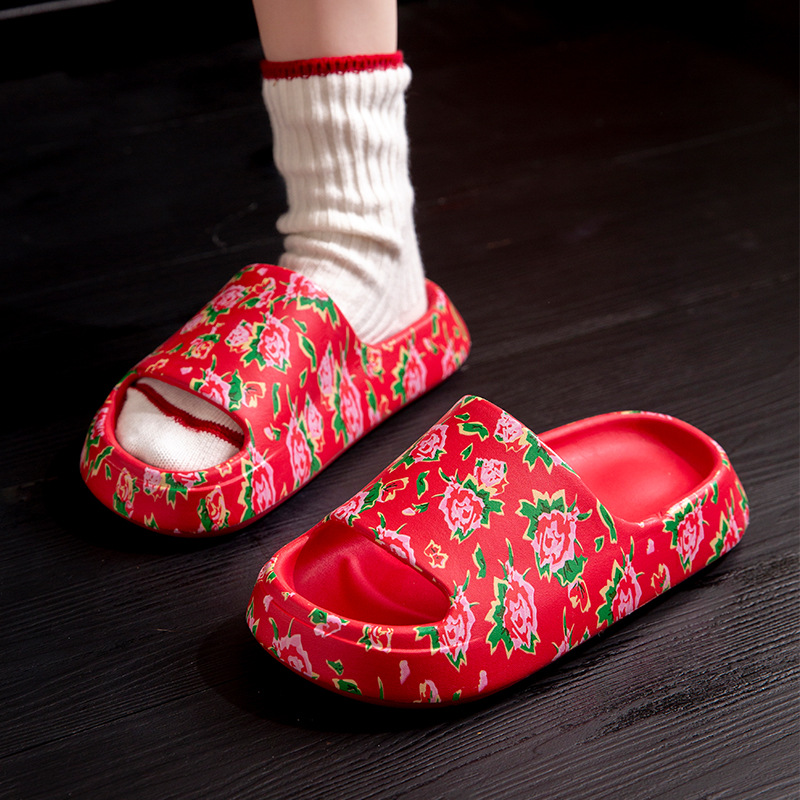 东北大花凉拖鞋女夏季外穿防滑沙滩时尚潮流爆款复古网红一字