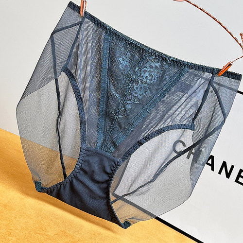 大码性感蕾丝内裤女高腰包臀透明