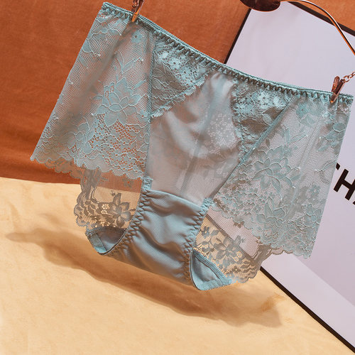 提臀透明火辣镂空平角网纱内裤