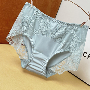 大码内裤女丝滑牛奶丝无痕纯棉抗菌裆中高腰蕾丝包臀胖妹妹短裤头