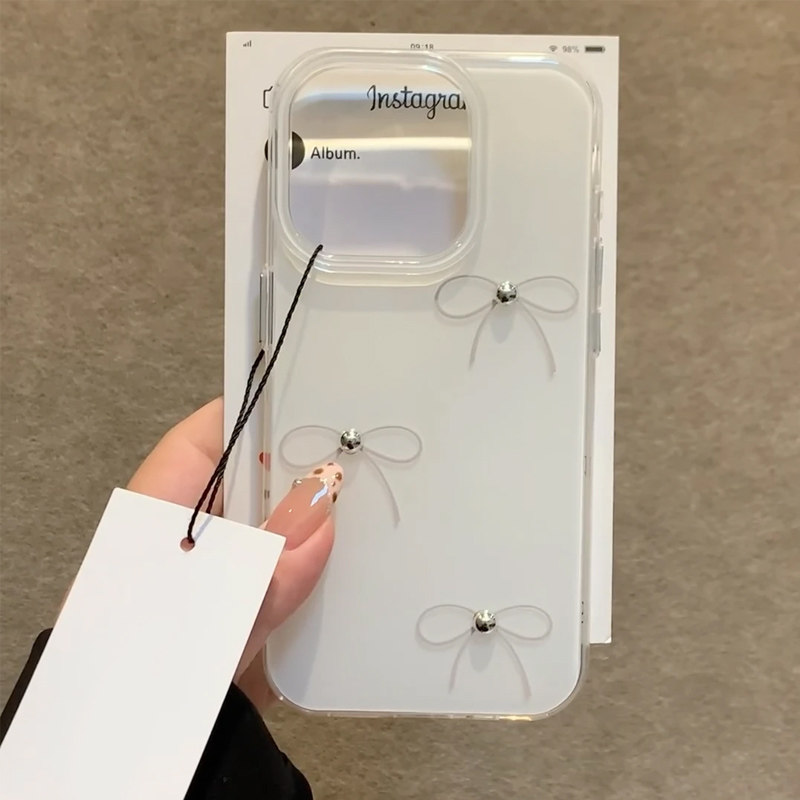 甜酷钢珠蝴蝶结高级新款适用苹果16pro手机壳iPhone14max11小米15华为mate70k80p60opporeno12荣耀x200nova13
