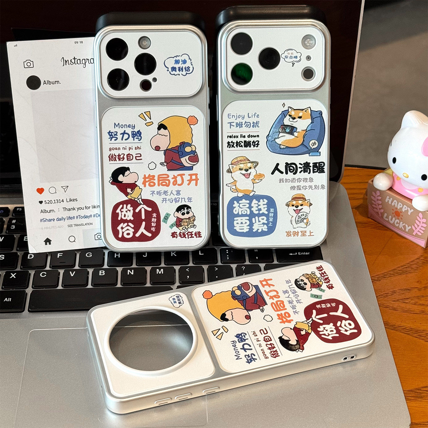 卡通可爱人间清醒小新适用苹果18promax手机壳iPhone17pro小米17华为mate80pura80K90nova15荣耀500x300y200