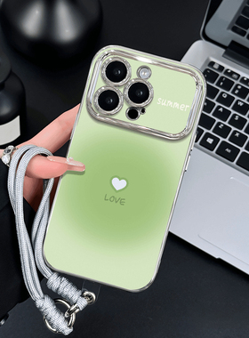 绿色晕染爱心适用iPhone14pro华为mate60手机壳vivo小米13Reno12苹果15iqoo11红米k50nova10/9荣耀100x90一加