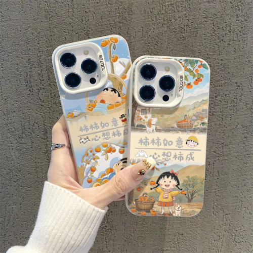 小新小丸子柿柿如意适用苹果16max手机壳iPhone14pro小米15华为mate70nova13p60荣耀100vivox200note12k50s19
