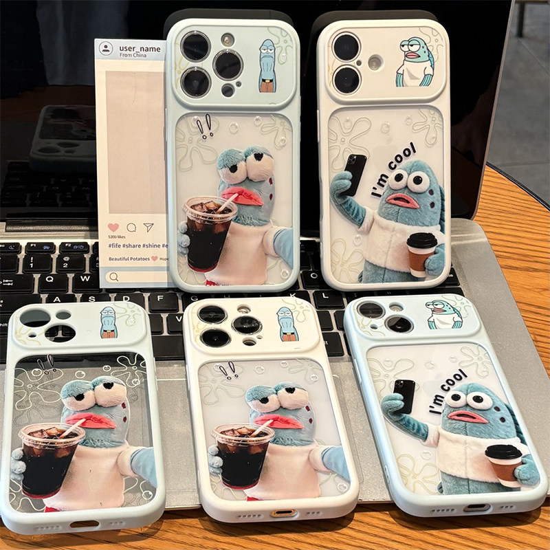 咖啡自拍路人鱼新款适用苹果17promax手机壳iphone16pro巨好看ip15爆款air网红14plus小众13保护12软11防摔套