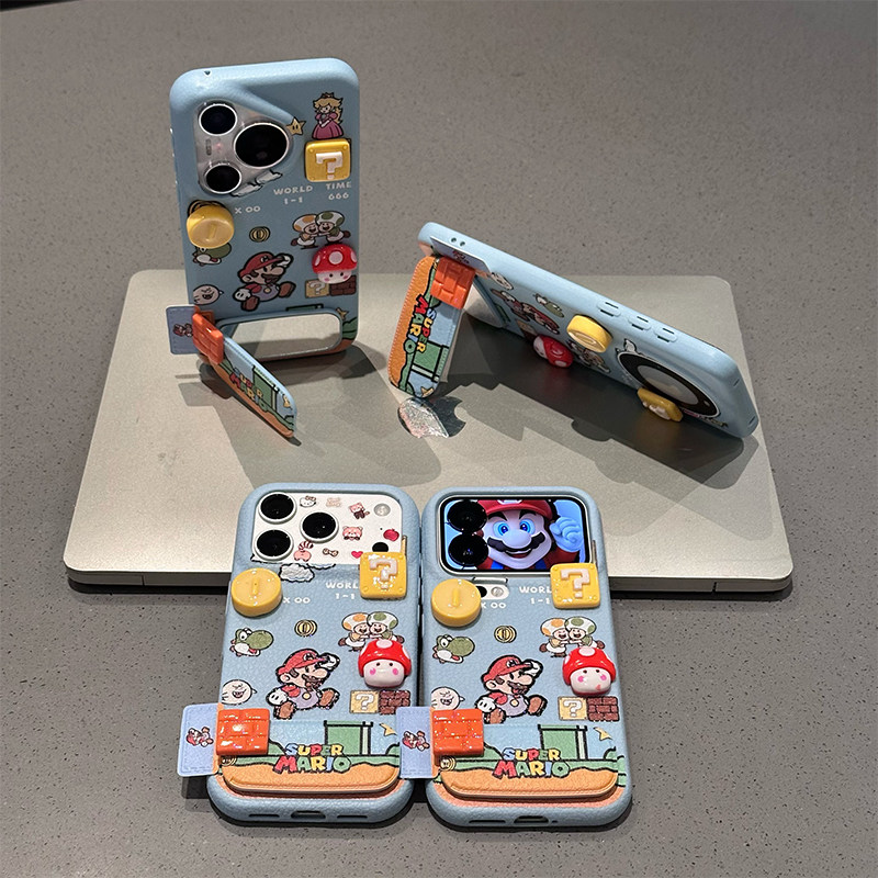 马里奥游戏支架新款适用苹果17Pro手机壳iPhone16max小米15华为mate80pura70k80opporeno14荣耀400x200findx9