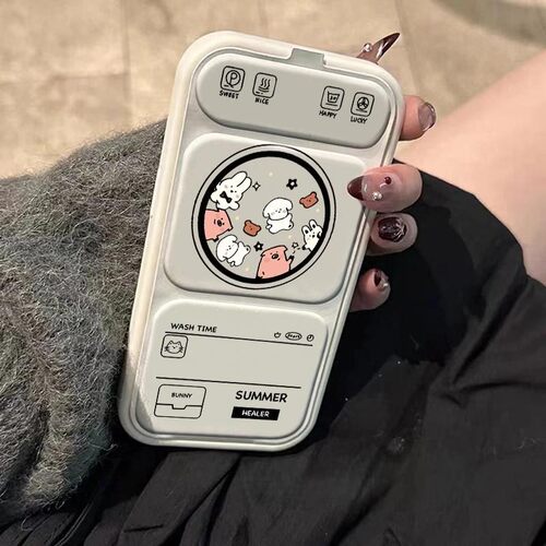 可爱兔子磁吸翻盖皮套新款适用苹果17Pro手机壳iPhone16max手机壳iPhone15小米14华为mate80pura70超火13女12