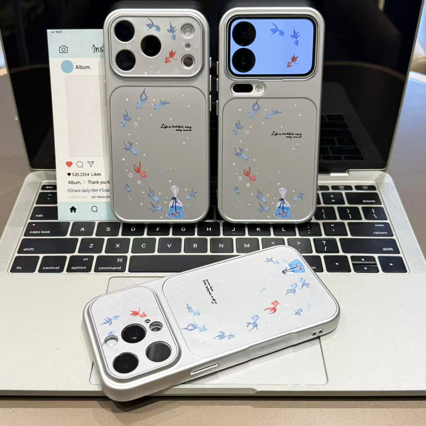 简约个性鱼群新款适用苹果18pro手机壳iPhone17max小米18华为mate80pura80K90note17reno16荣耀400x300findx9